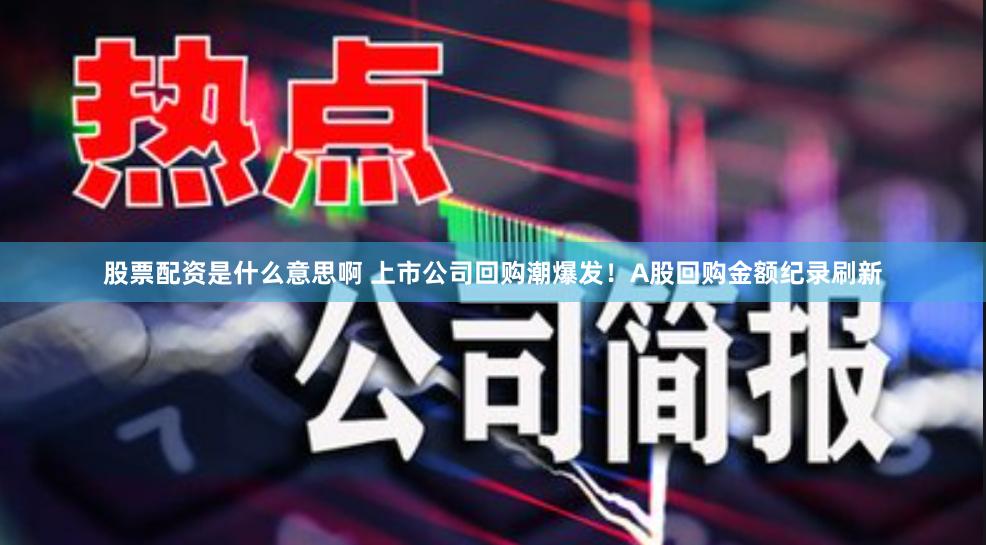 股票配资是什么意思啊 上市公司回购潮爆发！A股回购金额纪录刷新