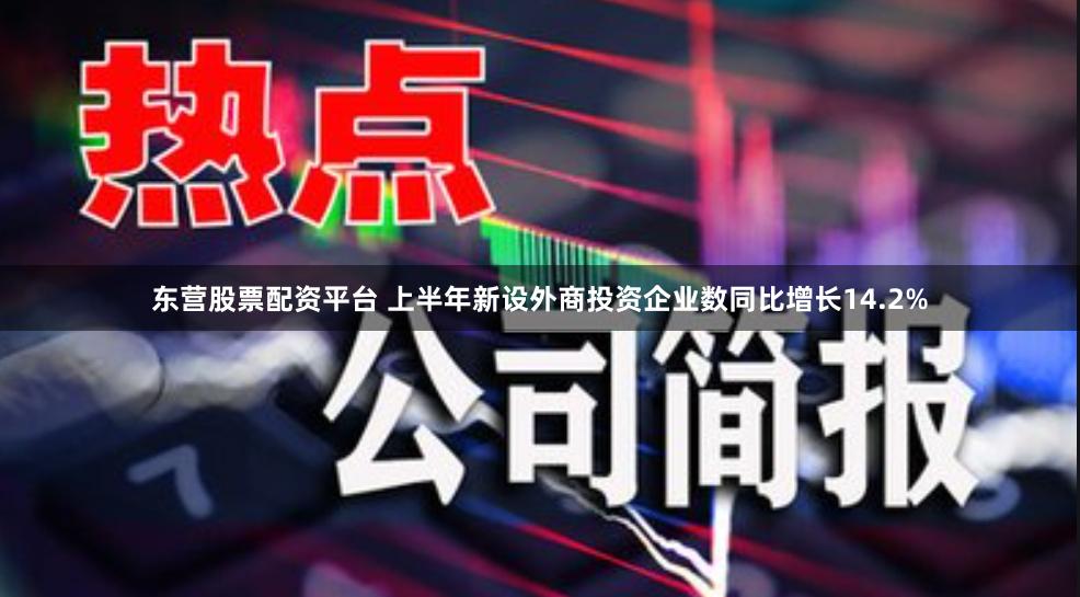 东营股票配资平台 上半年新设外商投资企业数同比增长14.2%